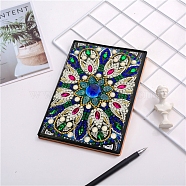 DIY Diamond Painting Notebook Kits, including PU Leather Book, Resin Rhinestones, Diamond Sticky Pen, Tray Plate and Glue Clay, Flower Pattern, 210x150mm, 50 pages/book(DIAM-PW0001-198-27)