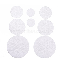 PandaHall Elite 8Pcs 4 Style DIY Flat Round Plastic Mesh Sheet, for Knitting Bag Bottom Accessories, White, 20~7.6x0.15cm, 2pcs/style(DIY-PH0003-75)