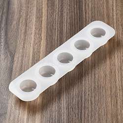 Nail Art Base DIY Silicone Mold, for Nail Art Practice Holder False Nail Manicure Tool, Round Pattern, 21.5x5x2.3cm(MRMJ-E012-01C)