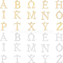 Unicraftale 304 Stainless Steel Charms, Greek Alphabet, Golden & Stainless Steel Color, 30pcs/box(STAS-UN0017-59)