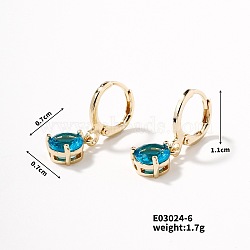 Elegant Hoop Earrings, Minimalist, Stylish, and Versatile, Golden, Blue, 11x7mm(MD9905-2)