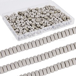 SUNNYCLUE 3 Strands Handmade Polymer Clay Beads Strands, for DIY Jewelry Crafts Supplies, Flat Round, Dark Gray, 6~7x3mm, Hole: 1.5mm, about 113~116pcs/strand, 15.55 inch~16.14 inch(39.5~41cm)(CLAY-SC0001-67B)