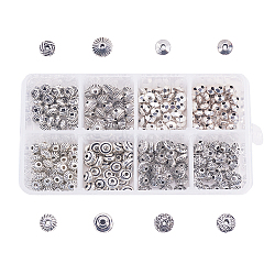 Tibetan Style Alloy Spacer Beads, Flat Round, Antique Silver, Antique Silver, 6~7x2.5~6.5mm, Hole: 1.5~1.6mm, 340pcs/box(TIBEB-CJ0001-03)