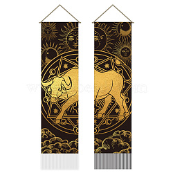 Polyester Wall Hanging Tapestry, for Bedroom Living Room Decoration, Rectangle, Taurus, 1160x330mm, 2pcs/set(AJEW-WH0399-078)