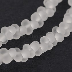 Frosted Bone Glass Bead Strands, WhiteSmoke, 4x2mm, Hole: 0.8mm, about 260pcs/strand, 16.53~16.92 inch(42~43cm)(X-GLAA-J080-A01)