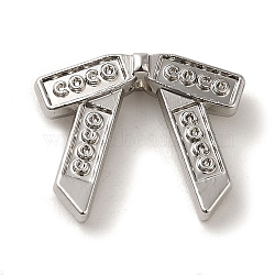 Rack Plating Alloy Beads, Cadmium Free & Nickel Free & Lead Free, Bowknot, Platinum, 13.5x16.5x4.5mm, Hole: 1.6mm(PALLOY-P304-29P)