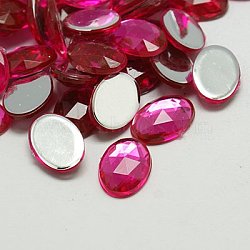 Imitation Taiwan Acrylic Rhinestone Cabochons, Faceted, Flat Back Oval, Camellia, 25x18x6mm, about 200pcs/bag(GACR-A008-18x25mm-02)
