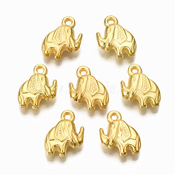 CCB Plastic Pendants, Elephant Shape, Golden, 15.5x12x4.5mm, Hole: 1.6mm, about 1060pcs/500g(CCB-T011-46G)