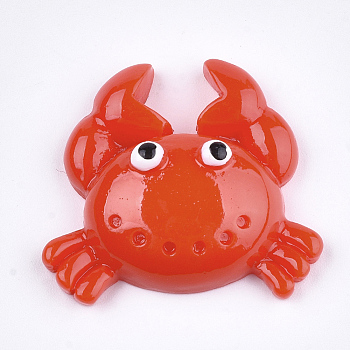 Resin Cabochons, Crab, Red, 24x27x7.5mm