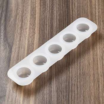 Nail Art Base DIY Silicone Mold, for Nail Art Practice Holder False Nail Manicure Tool, Round Pattern, 21.5x5x2.3cm