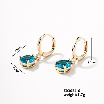 Elegant Hoop Earrings, Minimalist, Stylish, and Versatile, Golden, Blue, 11x7mm