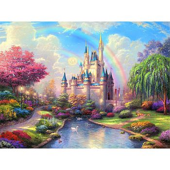 DIY Scenery 5D Full Drill Diamond Painting Kits, including Resin Rhinestones, Diamond Sticky Pen, Tray Plate and Glue Clay, Castle Pattern, 300x400mm