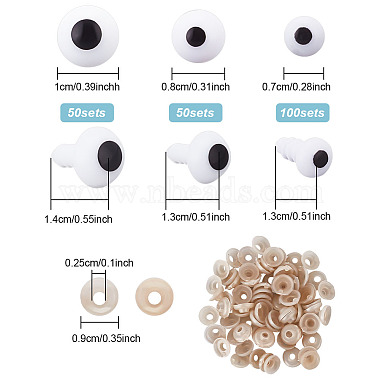 200 Sets 3 Styles Plastic Safety Eyes(DIY-GO0001-08)-2
