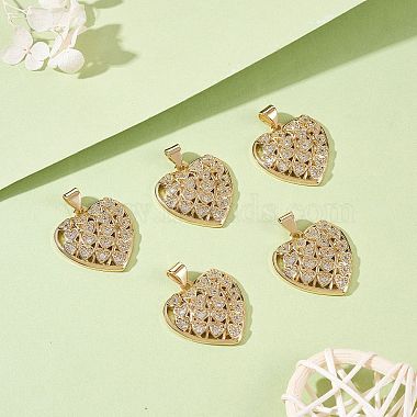 5Pcs Brass Micro Pave Clear Cubic Zirconia Pendants(ZIRC-SZ0003-26)-2