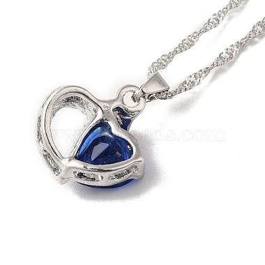 Resin Heart Pendant Necklace with Singapore Chains(NJEW-C003-01A)-3