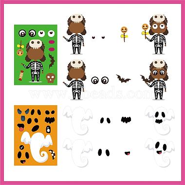 48 Sheets 8 Styles Halloween Paper Make a Face Stickers(DIY-WH0467-008)-3