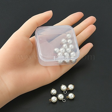20Pcs 2 Colors Resin Imitation Pearl Round Charms(RESI-YW0001-42)-4