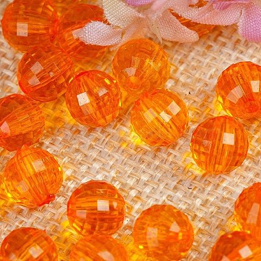 Orange Round Acrylic Beads