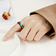 Rainbow Color Pride Flag Enamel Heart Finger Ring(RABO-PW0001-035F-EB)-2