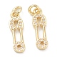 Brass Micro Pave Clear Cubic Zirconia Pendants(ZIRC-B010-40G)-1