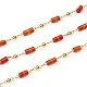 Chaînes de perles de cornaline naturelles faites à la main de 3.28 pied(X-CHC-E021-01H)-1