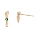 Brass Micro Pave Cubic Zirconia Stud Earring Findings(KK-T062-247G-01)-4
