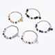 Natural Gemstone Link & Charm Bracelets(BJEW-JB03674)-1