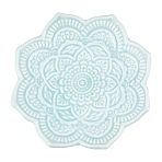 Mandala Flower Shape Porcelain Jewelry Plate, Storage Tray for Rings, Necklaces, Earring, Light Cyan, 100x102x15mm(DJEW-WH0043-41B)