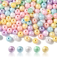 Opaque Acrylic Beads, Round, Mixed Color, 10x9mm, Hole: 2mm(MACR-YW0002-18A)