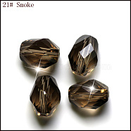 Imitation Austrian Crystal Beads, Grade AAA, Faceted, Bicone, Gray, 6x8mm, Hole: 0.7~0.9mm(SWAR-F077-9x6mm-21)