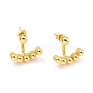 Brass Dangle Stud Earrings, Long-Lasting Plated, Real 18K Gold Plated, 16.5x18.8mm, Pin: 1mm(EJEW-D273-06G)