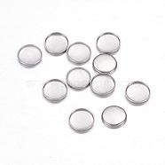 304 Stainless Steel Plain Edge Bezel Cups, Cabochon Settings, Flat Round, Stainless Steel Color, Tray: 6mm, 7.7x1mm(X-STAS-F117-49P)