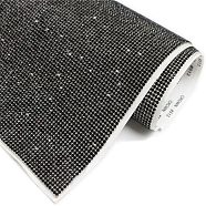 Self Adhesive Glass Rhinestone Glue Sheets, for Trimming Cloth Bags and Shoes, Black, 40x24cm, Rhinestone: 2.3~2.4mm, about 15400 beads/pc(RB-Q211-01C)