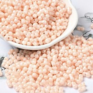 Opaque Colours Luster Glass Seed Beads, Peanut, PeachPuff, 6x3.5x3mm, Hole: 1mm, about 7258pcs/pound(SEED-B001-01A-04)