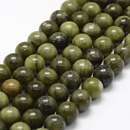 Natural Chinese Jade Beads Strands, TaiWan Jade, Round, 10mm, Hole: 1.3mm, about 39pcs/strand, 15.2 inch(G-F363-10mm)