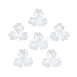 3-Petal ABS Plastic Imitation Pearl Bead Caps, Flower, Creamy White, 26x27.5~28.5x9mm, Hole: 1.5mm(OACR-T018-05)