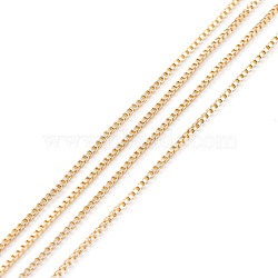 (Defective Closeout Sale: Oxidation) Adjustable Electroplate Brass Venetian Chain Necklace Making, Long-Lasting Plated, with Lobster Claw Clasps and Round Beads, Golden, 44.9x0.08cm(MAK-XCP0001-11)