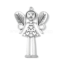 Tibetan Style Alloy Large Fairy Pendants, Antique Silver, Lead Free & Cadmium Free, 80x53x6mm, Hole: 3.5mm(LF1724Y)