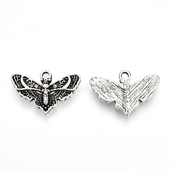 Tibetan Style Alloy Pendants, Cadmium Free & Lead Free, Butterfly Charms, Antique Silver, 13.5x20x2mm, Hole: 1.8mm(PALLOY-T075-181AS)