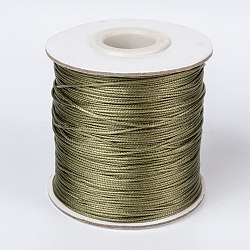 Waxed Polyester Cord, Bead Cord, Dark Khaki, 0.5mm, about 169.51~174.98 Yards(155~160m)/Roll(YC-0.5mm-116)