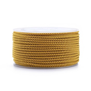 Polyester Braided Cord, Goldenrod, 2mm, about 16.4 yards(15m)/roll