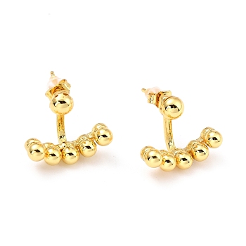 Brass Dangle Stud Earrings, Long-Lasting Plated, Real 18K Gold Plated, 16.5x18.8mm, Pin: 1mm