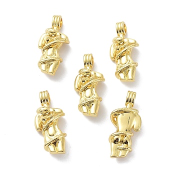 Eco-Friendly Brass Pendants, Long-Lasting Plated, Portrait with Snake, Real 18K Gold Plated, 27x12x7mm, Hole: 2.5x3mm