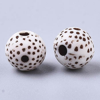Plastic Bead Rhinestone Settings, Round, Floral White, Fit for 1mm rhinestone, 6mm, Hole: 1.6mm, about 3125pcs/500g
