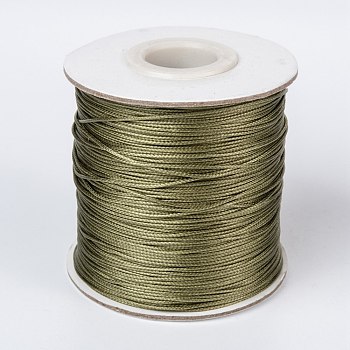 Waxed Polyester Cord, Bead Cord, Dark Khaki, 0.5mm, about 169.51~174.98 Yards(155~160m)/Roll