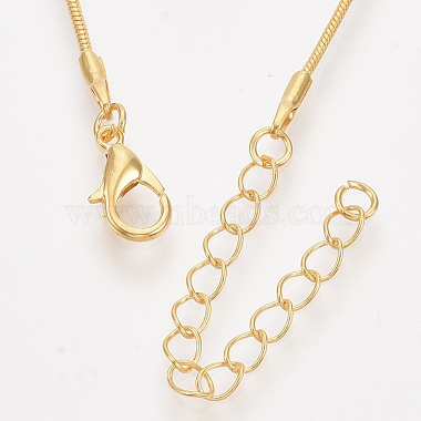 Brass Round Snake Chain Necklace Making(MAK-T006-11A-G)-2