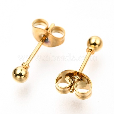 304 Stainless Steel Ball Stud Earrings(EJEW-C501-10A)-3