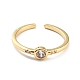Прозрачное кубическое циркониевое плоское круглое открытое кольцо-манжета для женщин(RJEW-C018-17G)-1