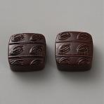 Resin Cabochons, Imitation Chocolate, Square, 20.5x20.5x11mm(RESI-WH20014-03G-02)
