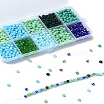 1300Pcs 10 Colors Electroplate Glass Beads, Opaque Solid Color, AB Color Plated, Faceted, Rondelle, Mixed Color, 4x3mm, Hole: 0.4mm, 130pcs/color(EGLA-YW0003-20)